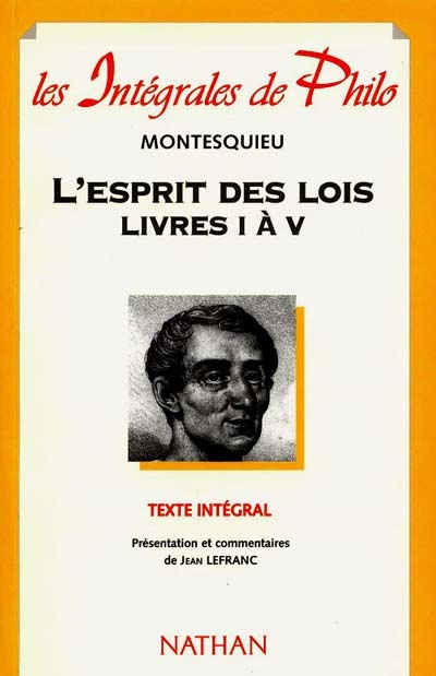 De l'esprit des lois, livres I à V - 