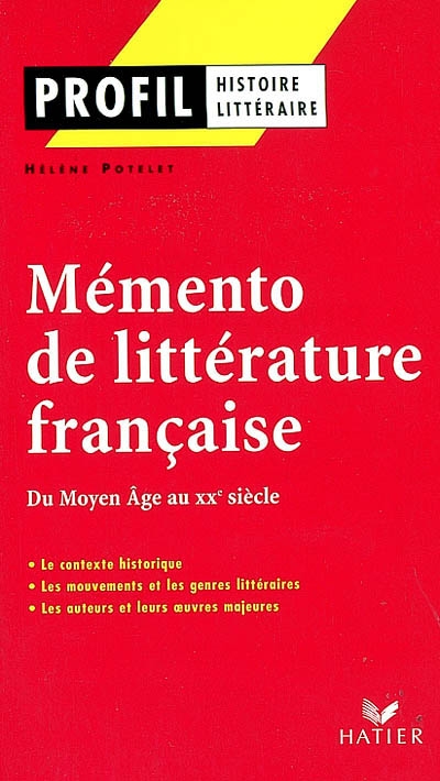 Mémento de littérature française - 