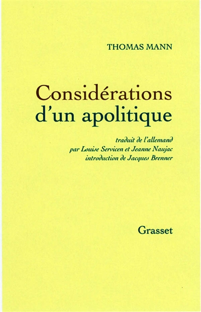 Considérations d'un apolitique - 