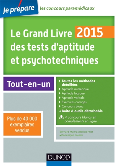 grand livre 2015 des tests d'aptitude et psychotechniques (Le) - 