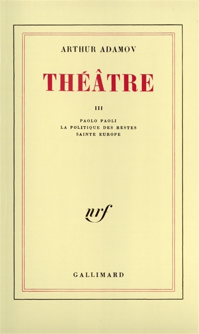 Théâtre, T.3 - 