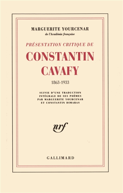 Présentation critique de Constantin Cavafy - 