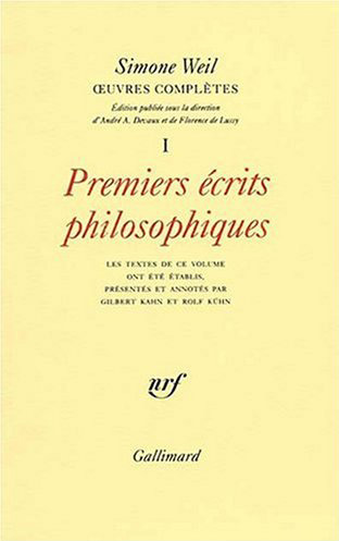 Oeuvres complètes 1 : premiers écrits philosophiques - 