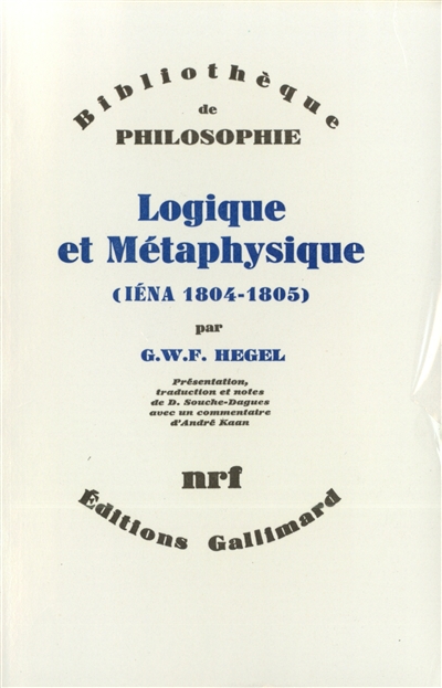 Logique et métaphysique - 