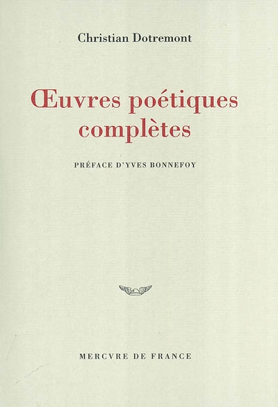 Oeuvres poétiques complètes - 