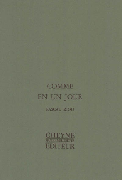 Comme en un jour - 