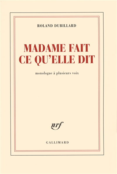 Madame fait ce qu'elle dit - 