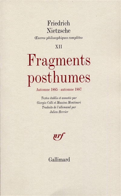 Fragments posthumes - 