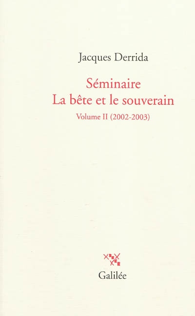 Séminaire La bête et le souverain - 