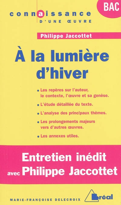 A la lumière d'hiver, Philippe Jaccottet - 