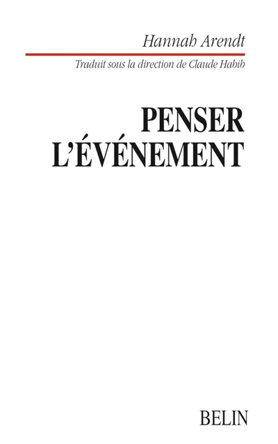 Penser l'événement - 