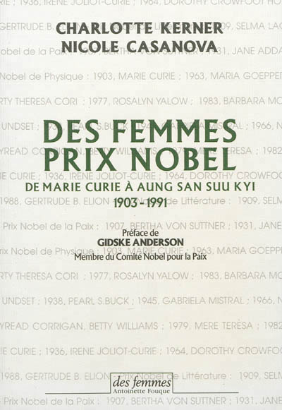 Des femmes prix Nobel - 