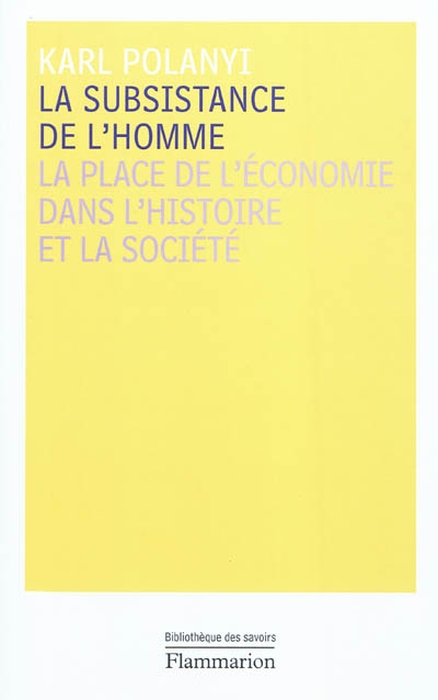 subsistance de l'homme (La) - 