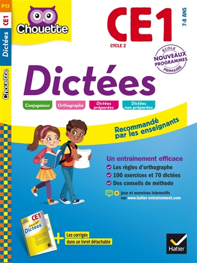 Dictées CE1 cycle 2, 7-8 ans - 