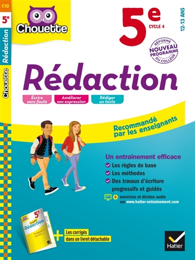 Rédaction 5e cycle 4, 12-13 ans - 