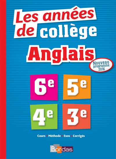 Anglais, les années de collège - 