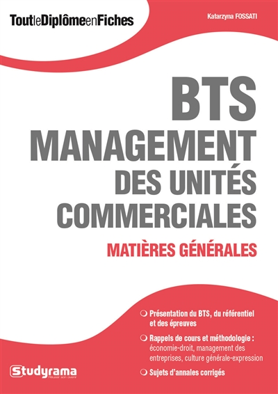 BTS management des unités commerciales - 