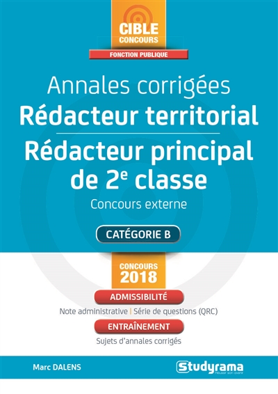 Annales corrigées rédacteur territorial, rédacteur principal de 2e classe …