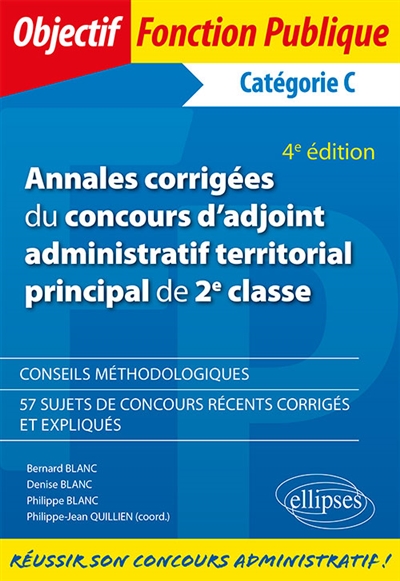 Annales corrigées du concours d'adjoint administratif territorial…