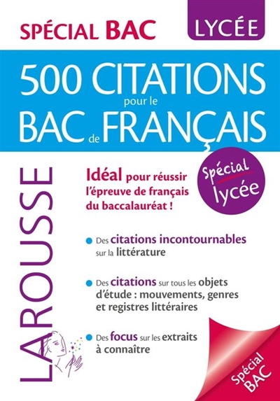 500 citations pour le bac de français - 