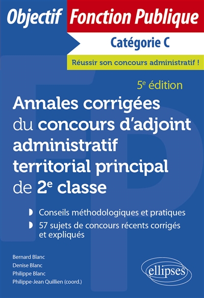 Annales corrigées du concours d'adjoint administratif territorial…