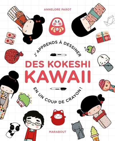 Je dessine des kokeshi kawaii - 