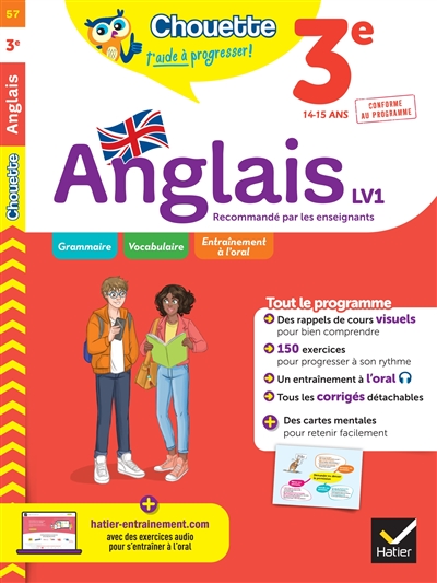 Anglais LV1 3e, 14-15 ans - 