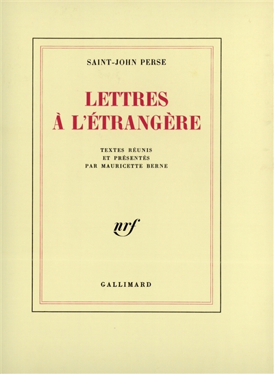 Lettres à l'étrangère - 