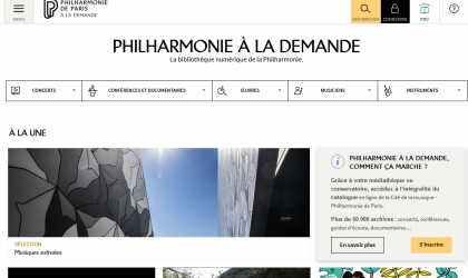 capture d'écran du site de la philharmonie
